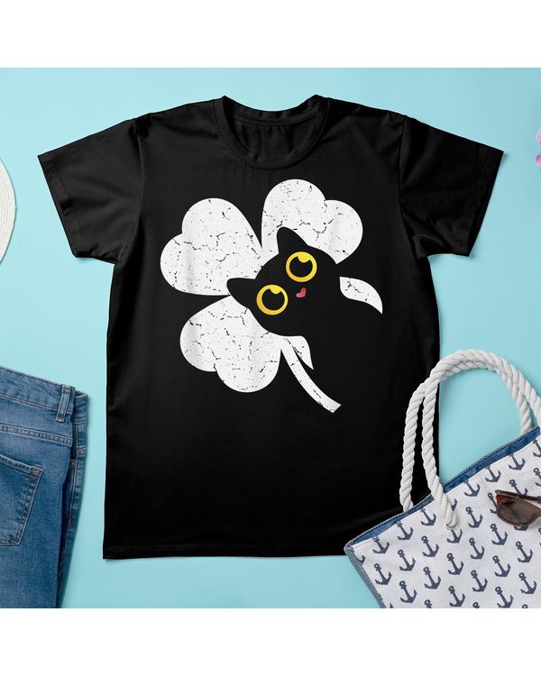 Lucky Clover St Patricks Day Cat Shirt
